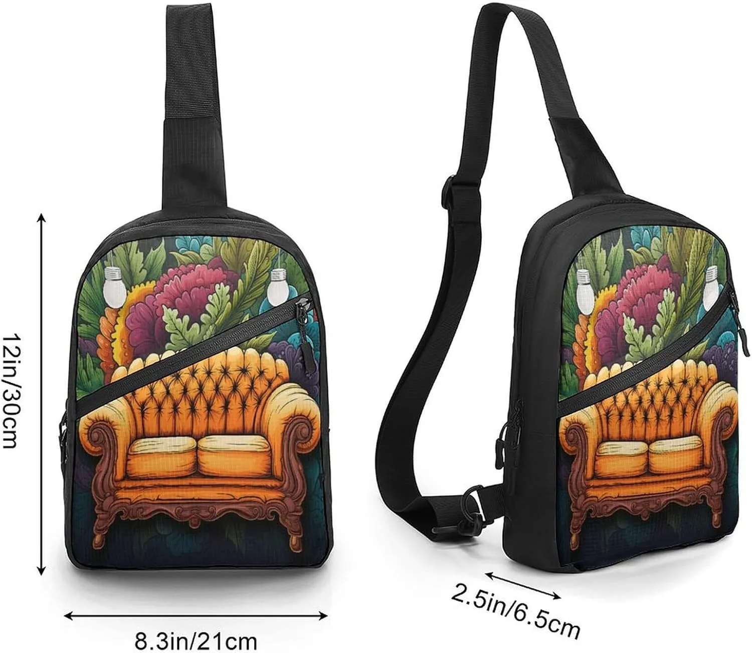 Small Sling Chest Bag Crossbody Bag for Men Women,Couch Lightweight Gym Daypack for Travel Cycling Hiking
