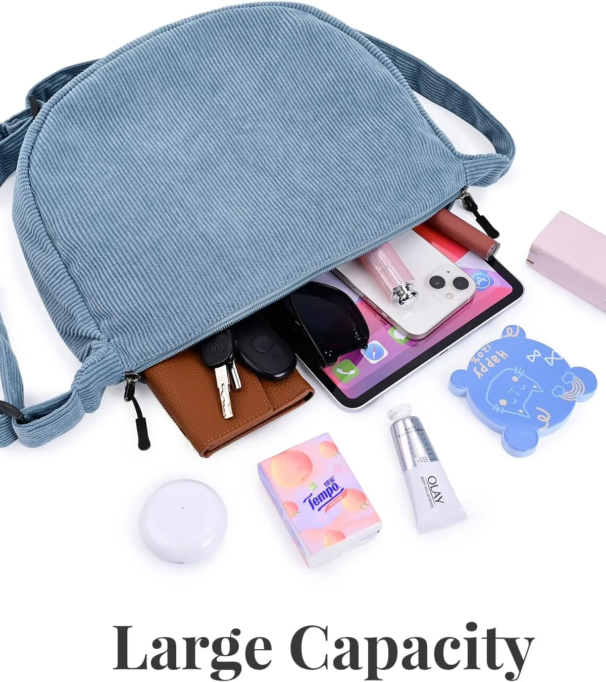 Small Sling Crossbody Bag for Women Men Trendy, Mini Crescent Bag with Adjustable Strap, 2 Zippers Lightweight Nylon Bag