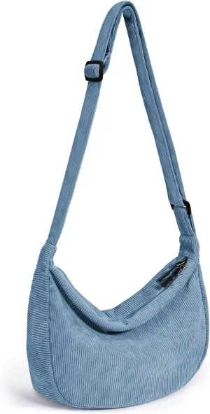 Small Sling Crossbody Bag for Women Men Trendy, Mini Crescent Bag with Adjustable Strap, 2 Zippers Lightweight Nylon Bag