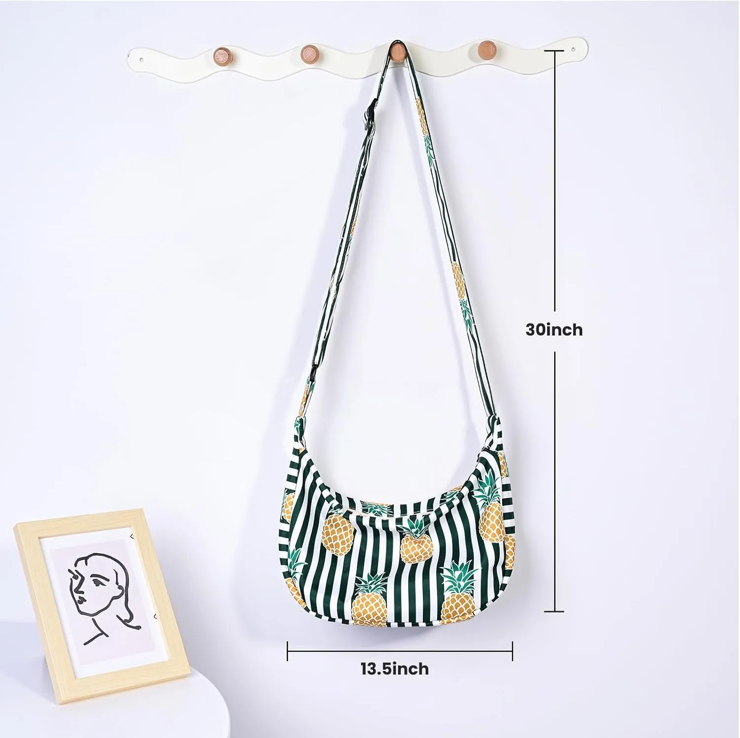 Small Sling Crossbody Bag for Women Men Trendy, Mini Crescent Bag with Adjustable Strap, 2 Zippers Lightweight Nylon Bag