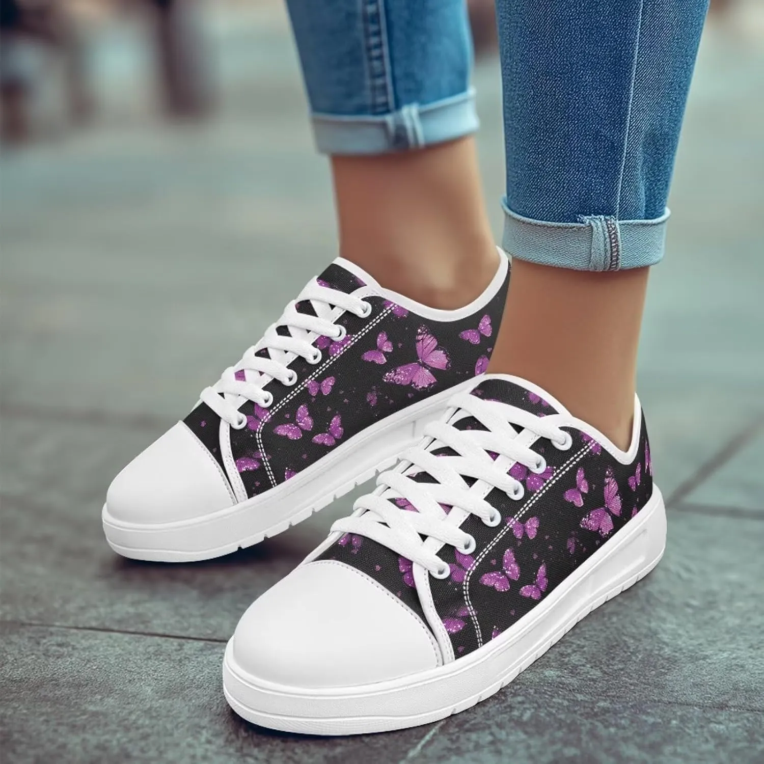 Sneakers for Women Shoes Footwear Memory Foam Insole Lightweight and Non-Slip Sole Lace Up Fashion Sneaker