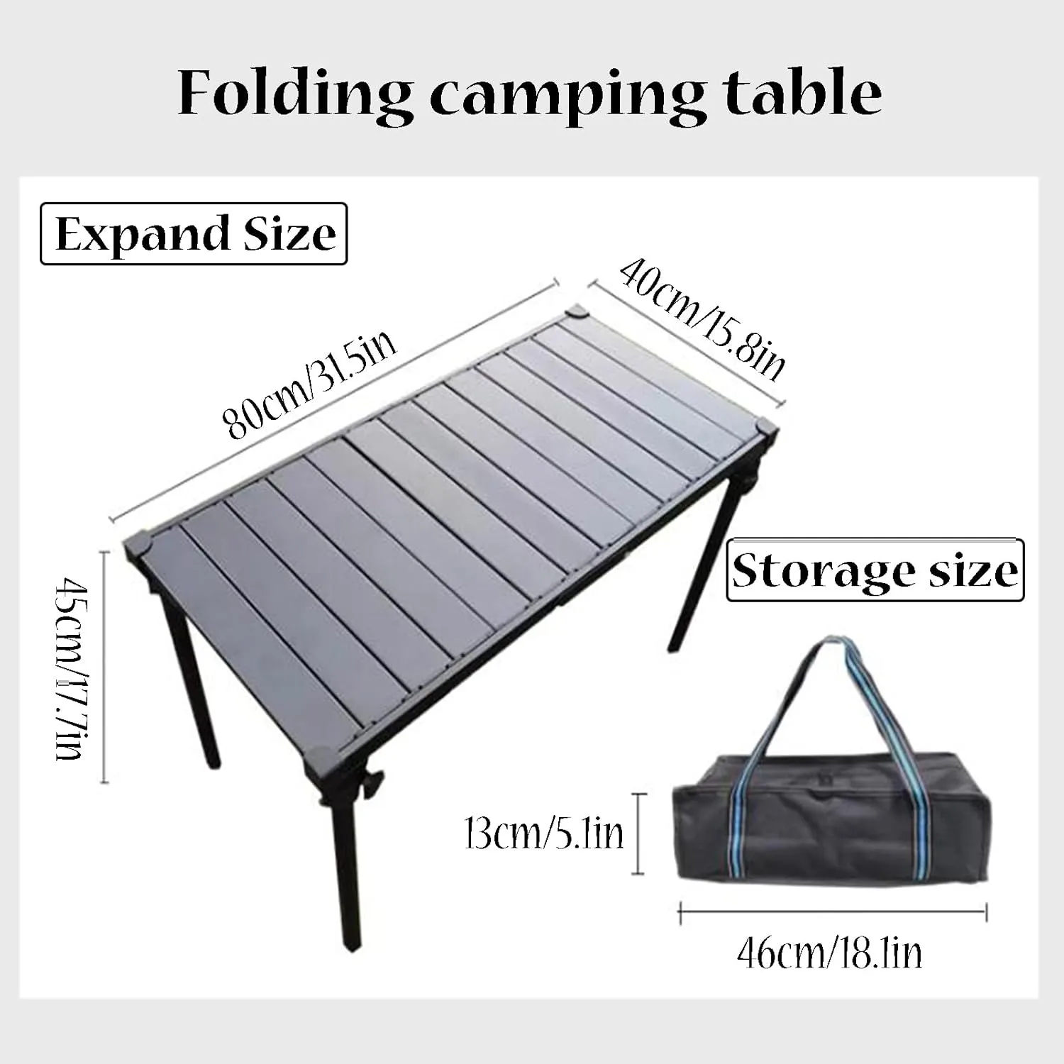 SOBOUR Ultralight Camping Table Outdoor Picnic Table Aluminum Folding Camping Table Roll Up Desktop with Carry Bag for Camp Picnic