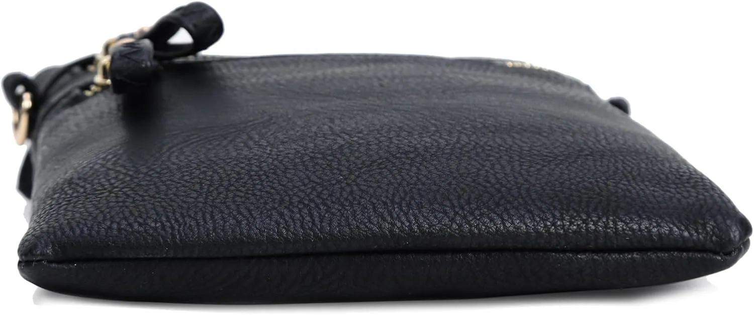 Solene Women's Faux Leather Organizer Multi Zipper Pockets With Detachable Wristlet Crossbody Bag