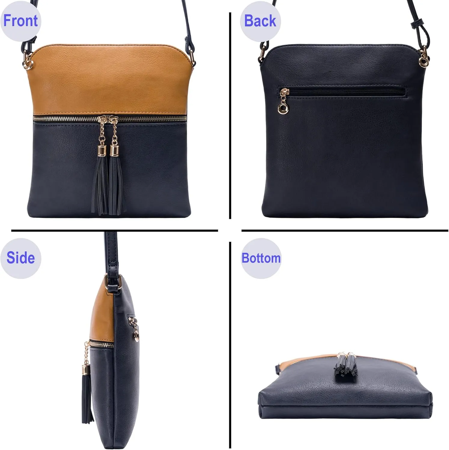 Solene Womens Lightweight Medium Crossbody Purse with Tassel, Perfect Size Crossbody Bags for Daily Use, travel