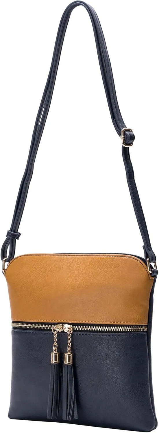 Solene Womens Lightweight Medium Crossbody Purse with Tassel, Perfect Size Crossbody Bags for Daily Use, travel