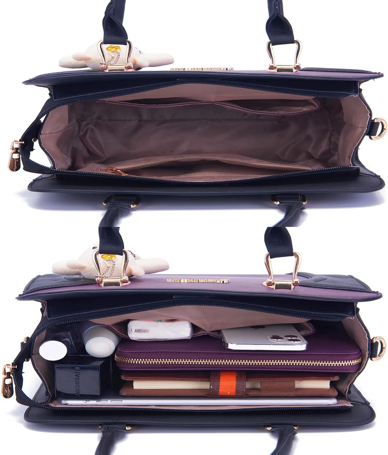Soperwillton Purses for Women Crossbody Shoulder Handbags Top Handle Satchel Tote Bag Wallet Set 3pcs