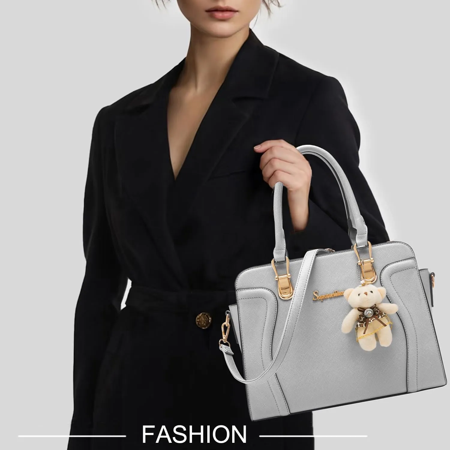 Soperwillton Purses for Women Crossbody Shoulder Handbags Top Handle Satchel Tote Bag Wallet Set 3pcs