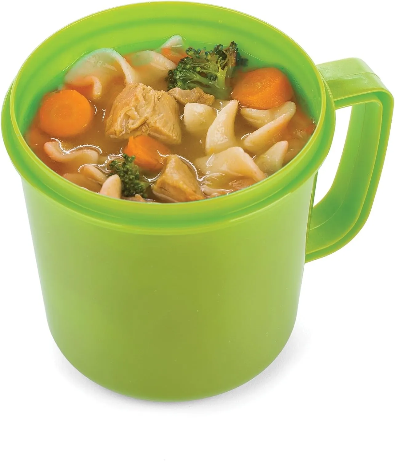 Soup To-Go Container - Green, SNL-1003G Easy-To-Open, Cool Touch Handle Leak-Proof Silicone Seal, Snap-Off Lid, Stackable, BPA FREE