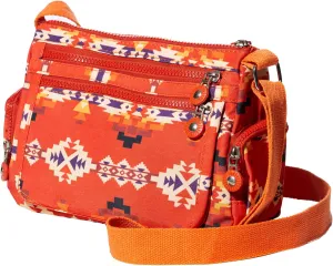 Southwest Shoulder Crossbody Bag for Women, Aztec Satchel&Purse with Multi Zipper Pocket and Adjustable Strap