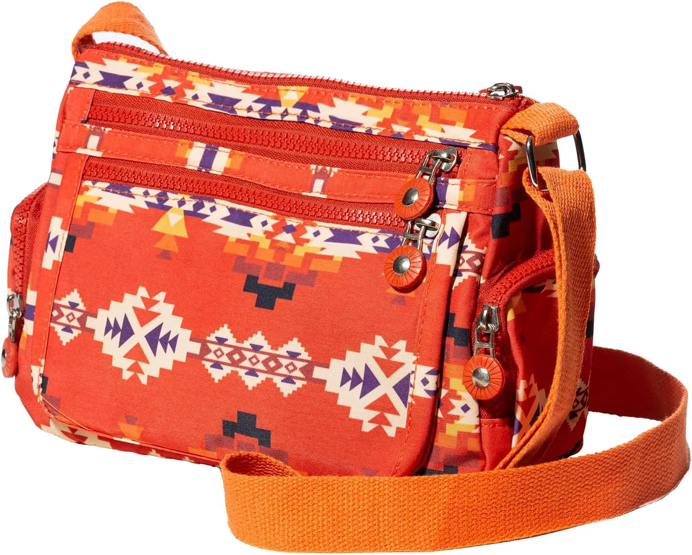 Southwest Shoulder Crossbody Bag for Women, Aztec Satchel&Purse with Multi Zipper Pocket and Adjustable Strap