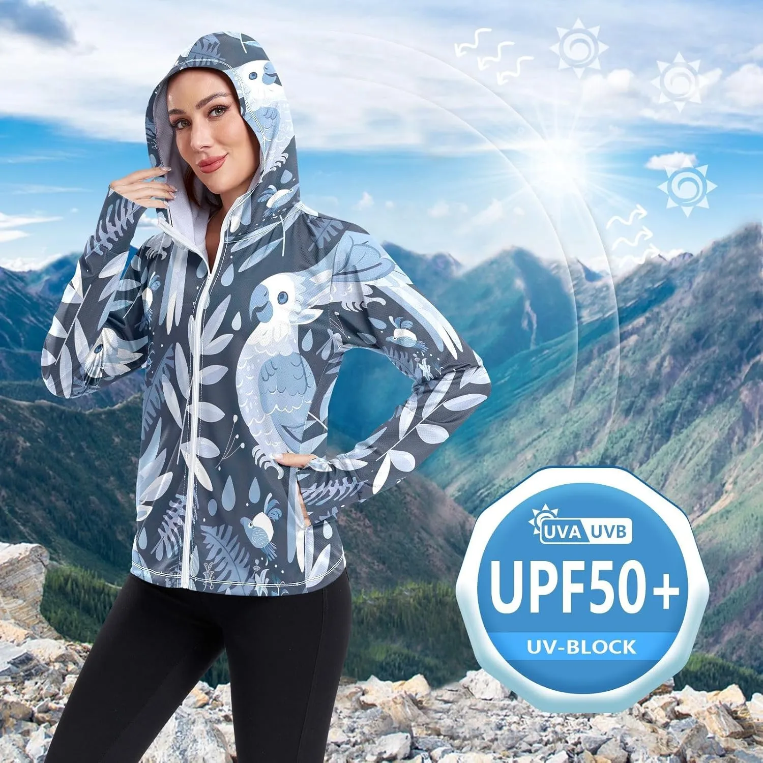 Spf Hoodie Upf 50 , Long Sleeve Top, Long Sleeve Zip up Hoodie, Hiking Shirt Women