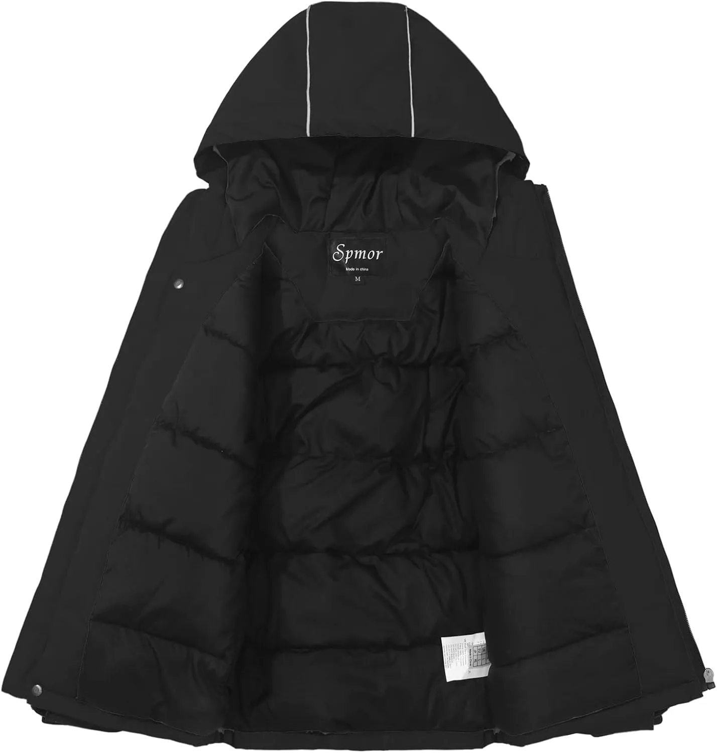 Spmor Boys Girls Waterproof Ski Jacket Hooded Snowboard Coat Windproof Winter Snow Outwear