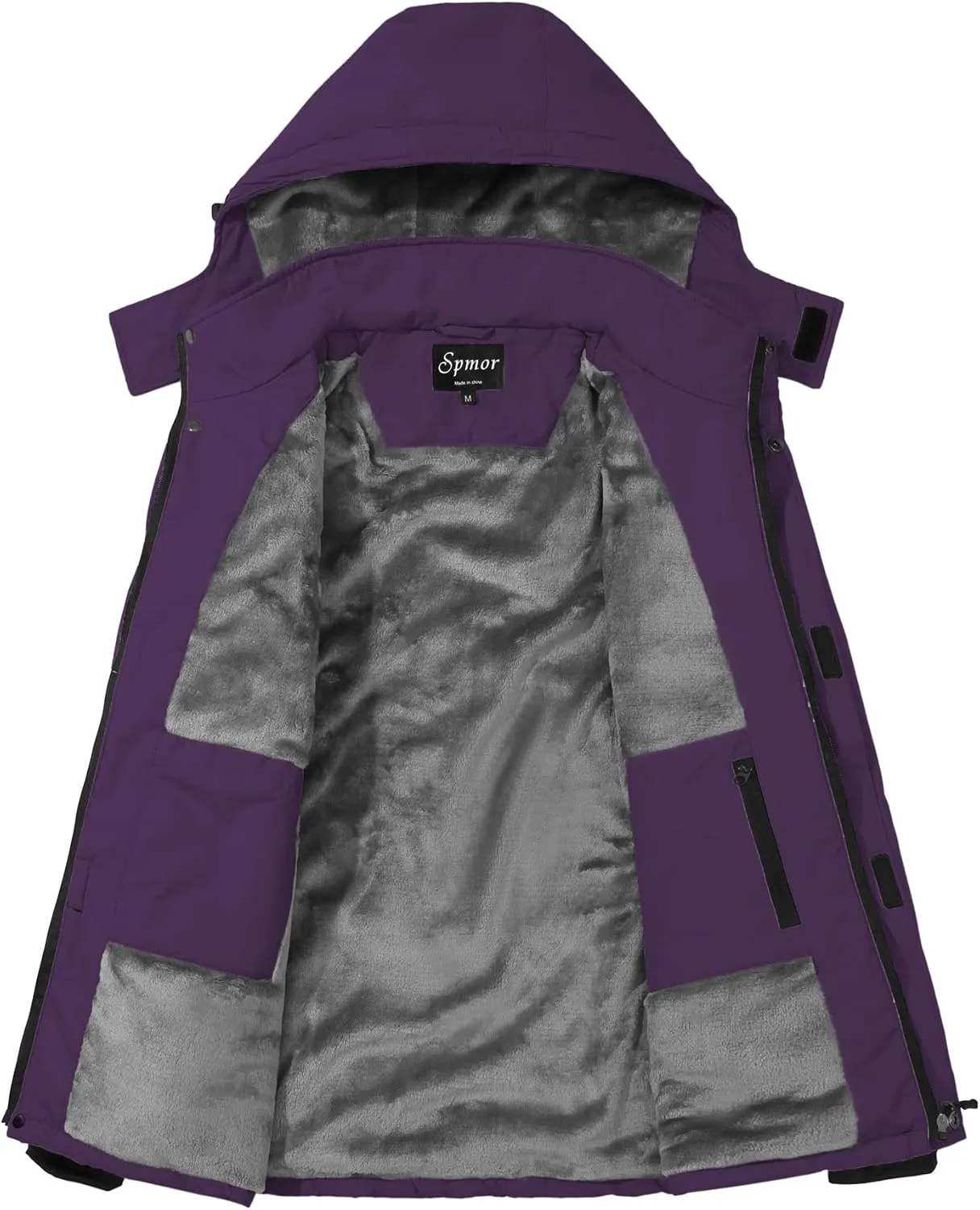 Spmor Women's Waterproof Ski Jacket Mountain Rain Winter Coat Windproof Skin Hooded Jacket