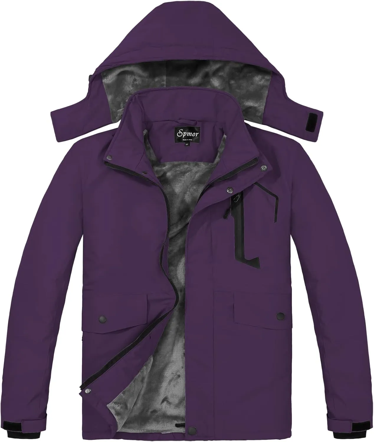 Spmor Women's Waterproof Ski Jacket Mountain Rain Winter Coat Windproof Skin Hooded Jacket