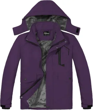 Spmor Women's Waterproof Ski Jacket Mountain Rain Winter Coat Windproof Skin Hooded Jacket