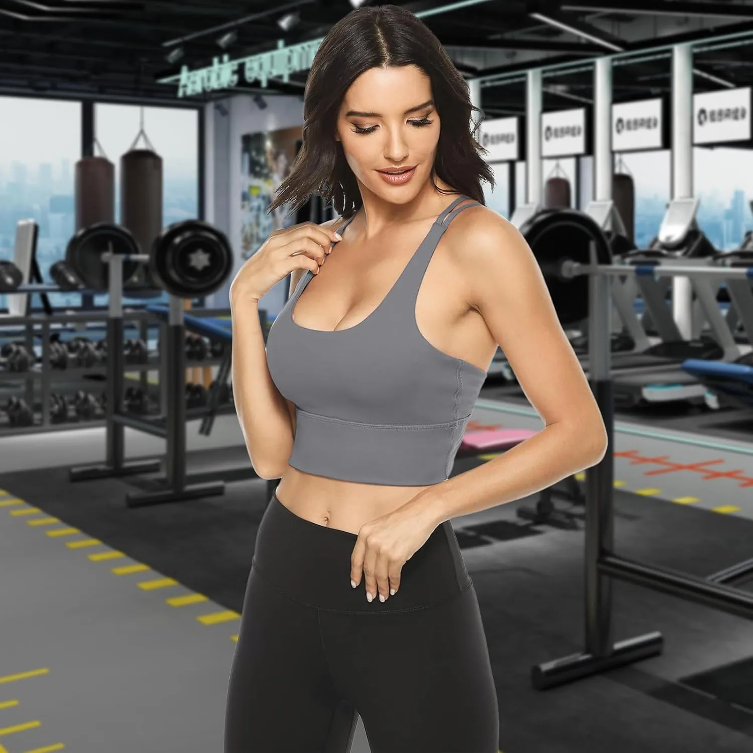 Sports Bras for Women High Impact Sports Bra - Removable Padded Yoga Racerback Bra Workout Crop Tops