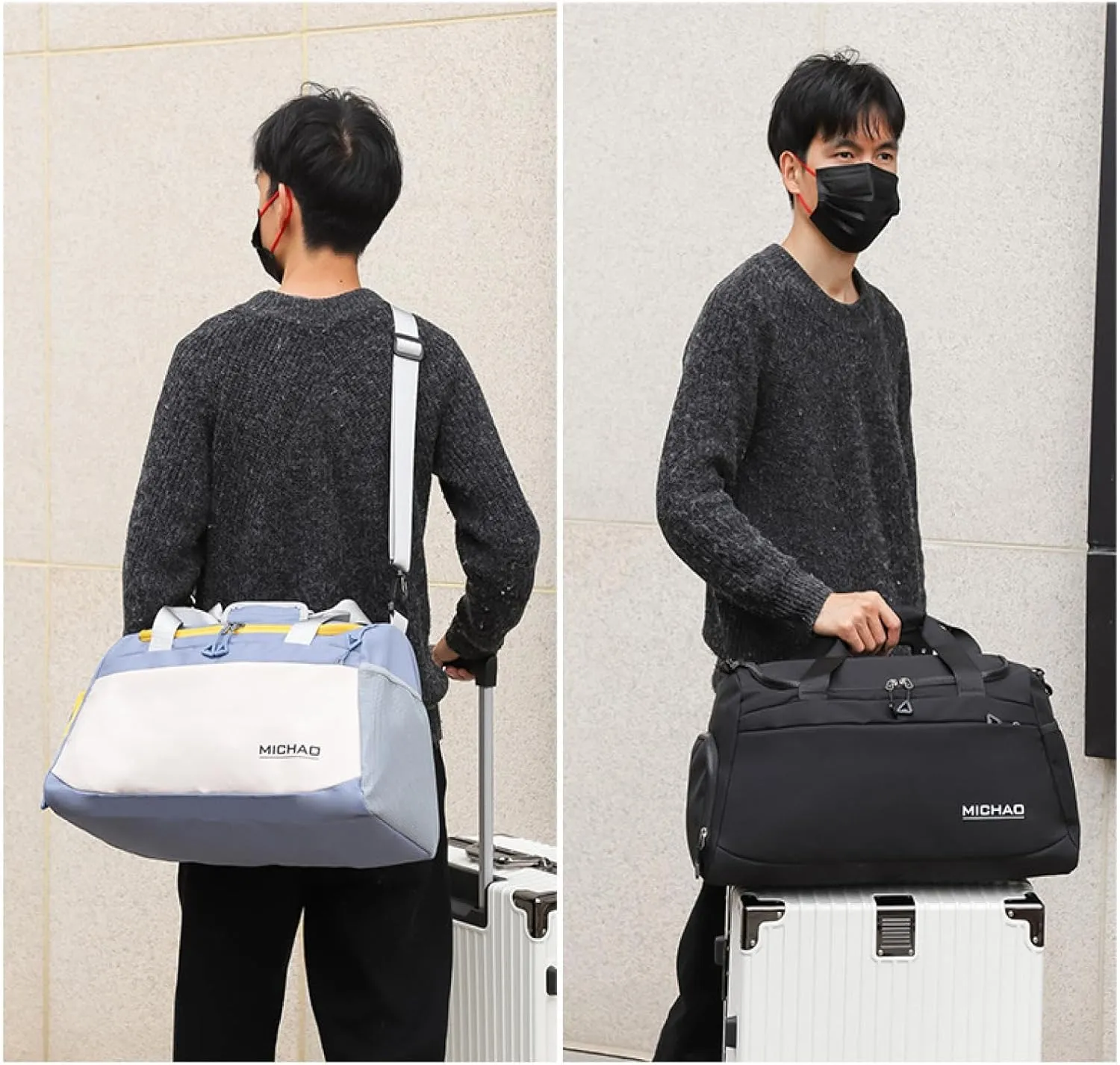 Sports carry-on bag, wet and dry separation, gym bag, swimming pool, crossbody duffle bag