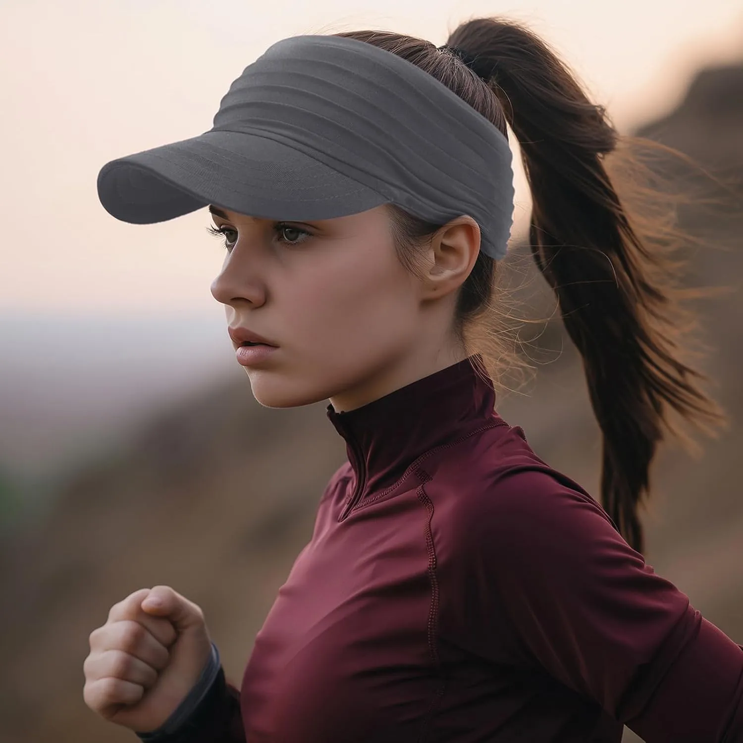 Sports Sun Visor for Men Women UV Protection Lightweight Packable Stretchy Hats for Running, Tennis, Golf