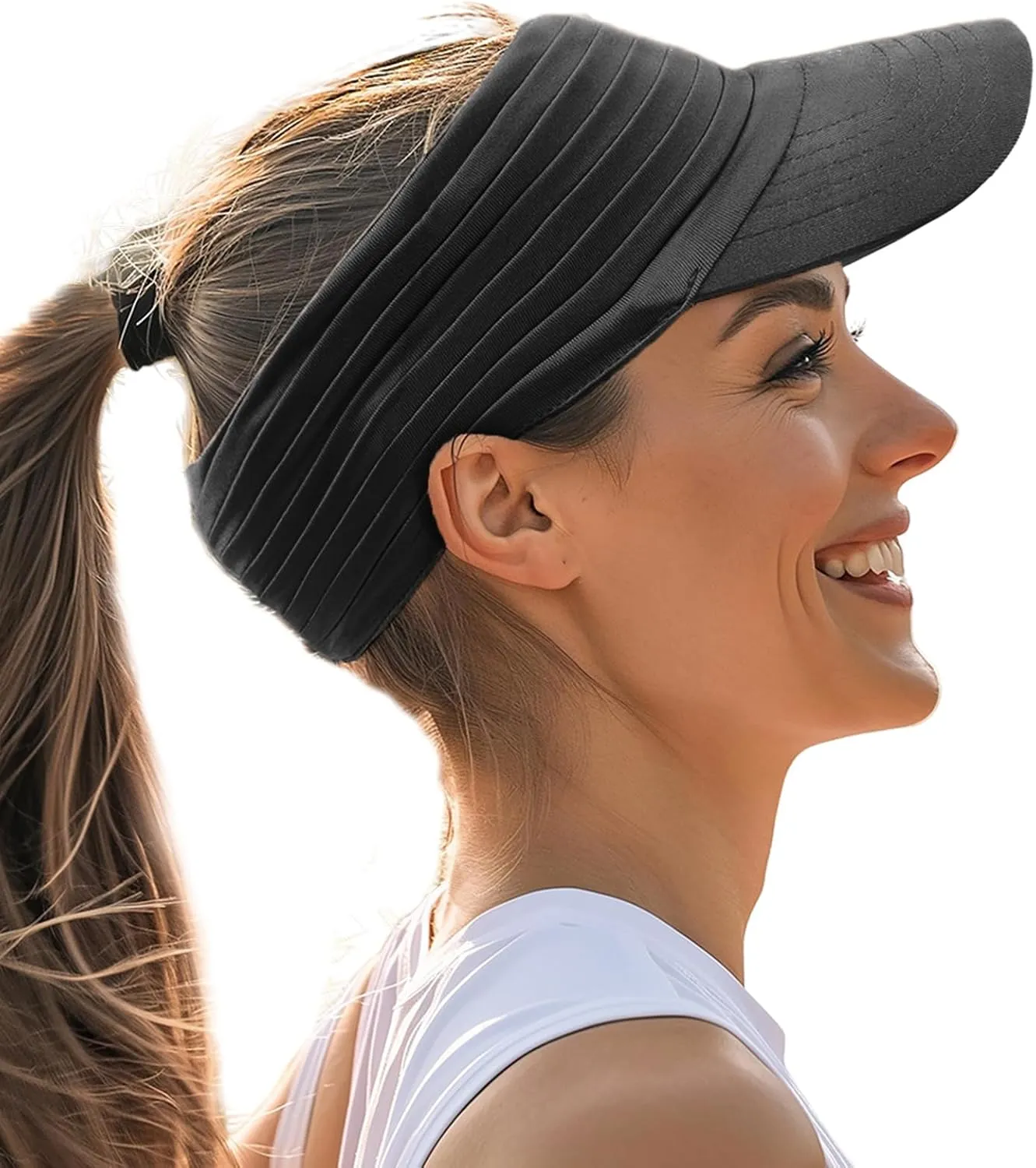 Sports Sun Visor for Men Women UV Protection Lightweight Packable Stretchy Hats for Running, Tennis, Golf