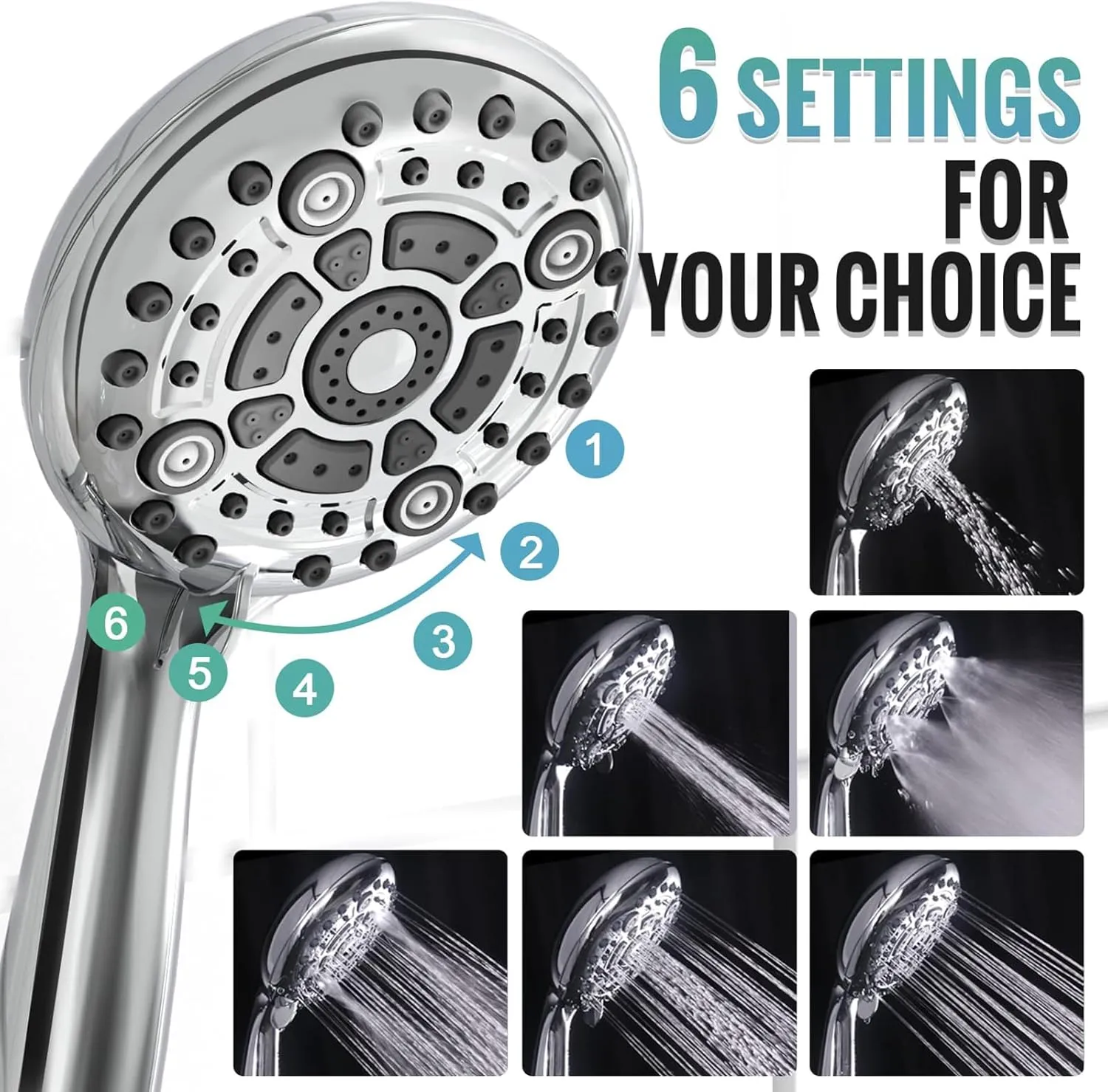 SR SUN RISE Shower Faucet - 12 Inch Multifunctional High Pressure Shower Head System with Handheld Shower Head Fixtures - Valve Included - Polished Chrome
