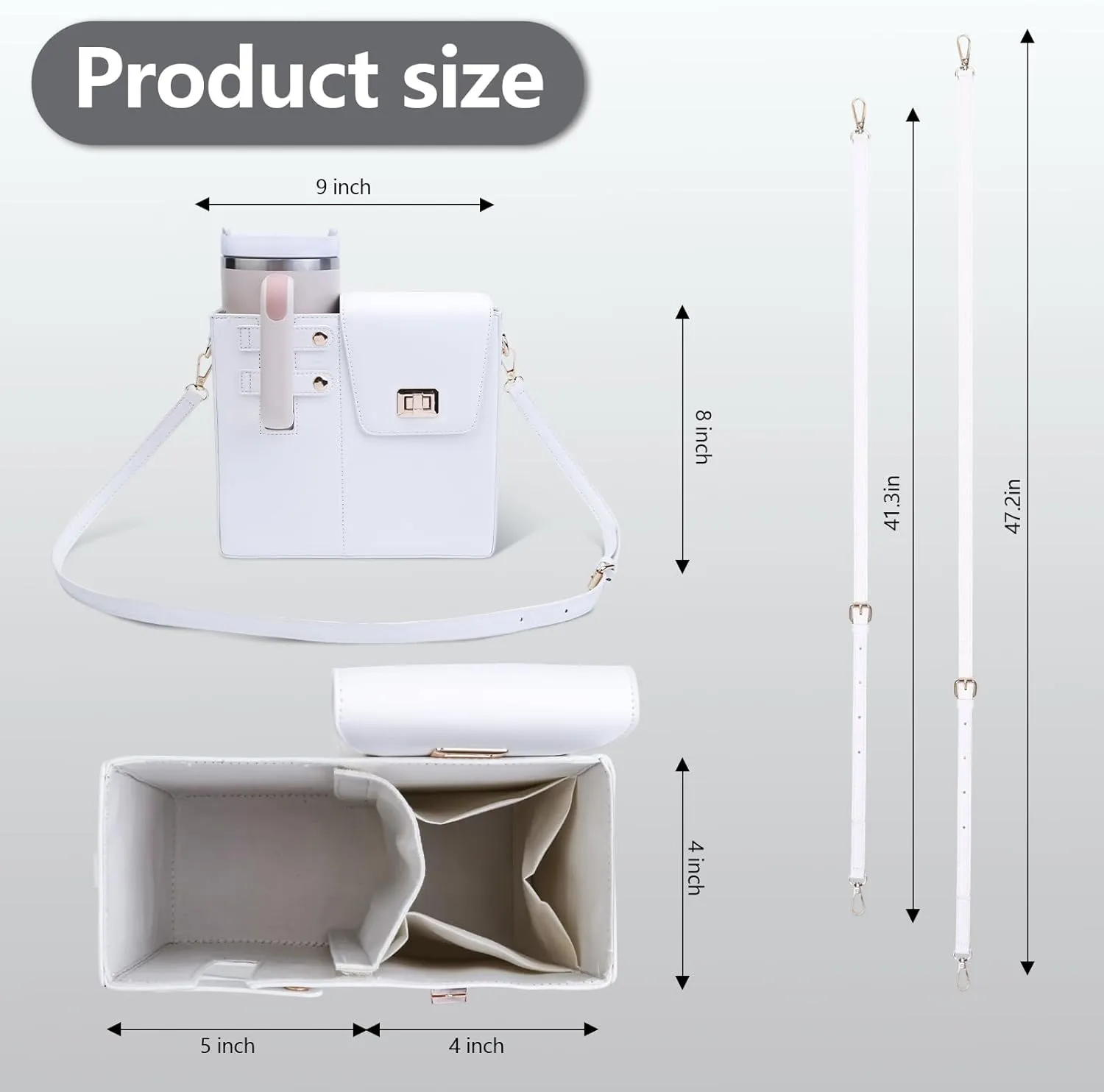 Stanley Outdoor Portable Crossbody Cup Storage Bag with Purse, Crossbody Bag for Stanley Bottle