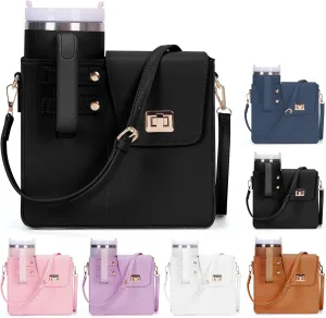 Stanley Outdoor Portable Crossbody Cup Storage Bag with Purse, Crossbody Bag for Stanley Bottle