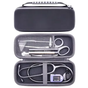 Stethoscope Case for 3M Littmann Classic III, MDF Acoustica Deluxe Stethoscopes Travel Storage for EMT Trauma Shear Badges Penlights Extra Pocket for Doctor & Nurse Accessories (Galaxy Black)