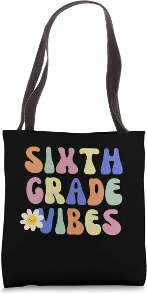Student Teacher Vintage Retro Sixth Grade Vibes Tote Bag