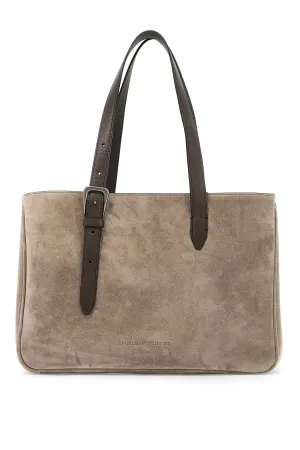 suede shoulder bag with seven