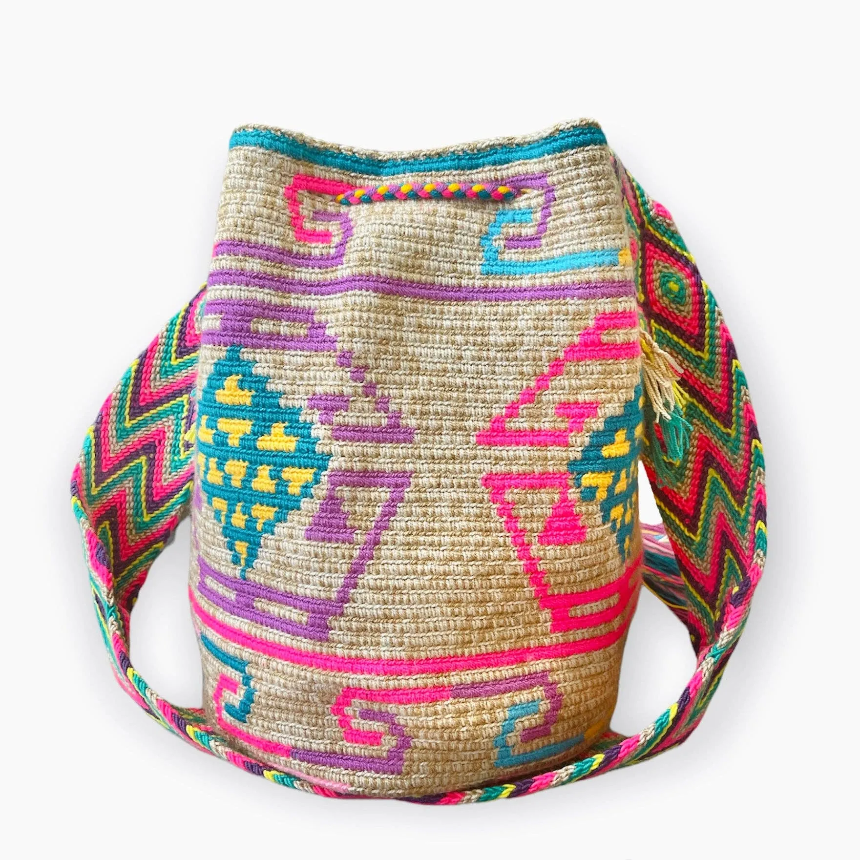 Summer Solstice Tribal Beach Bag | Crossbody Bucket Bag for