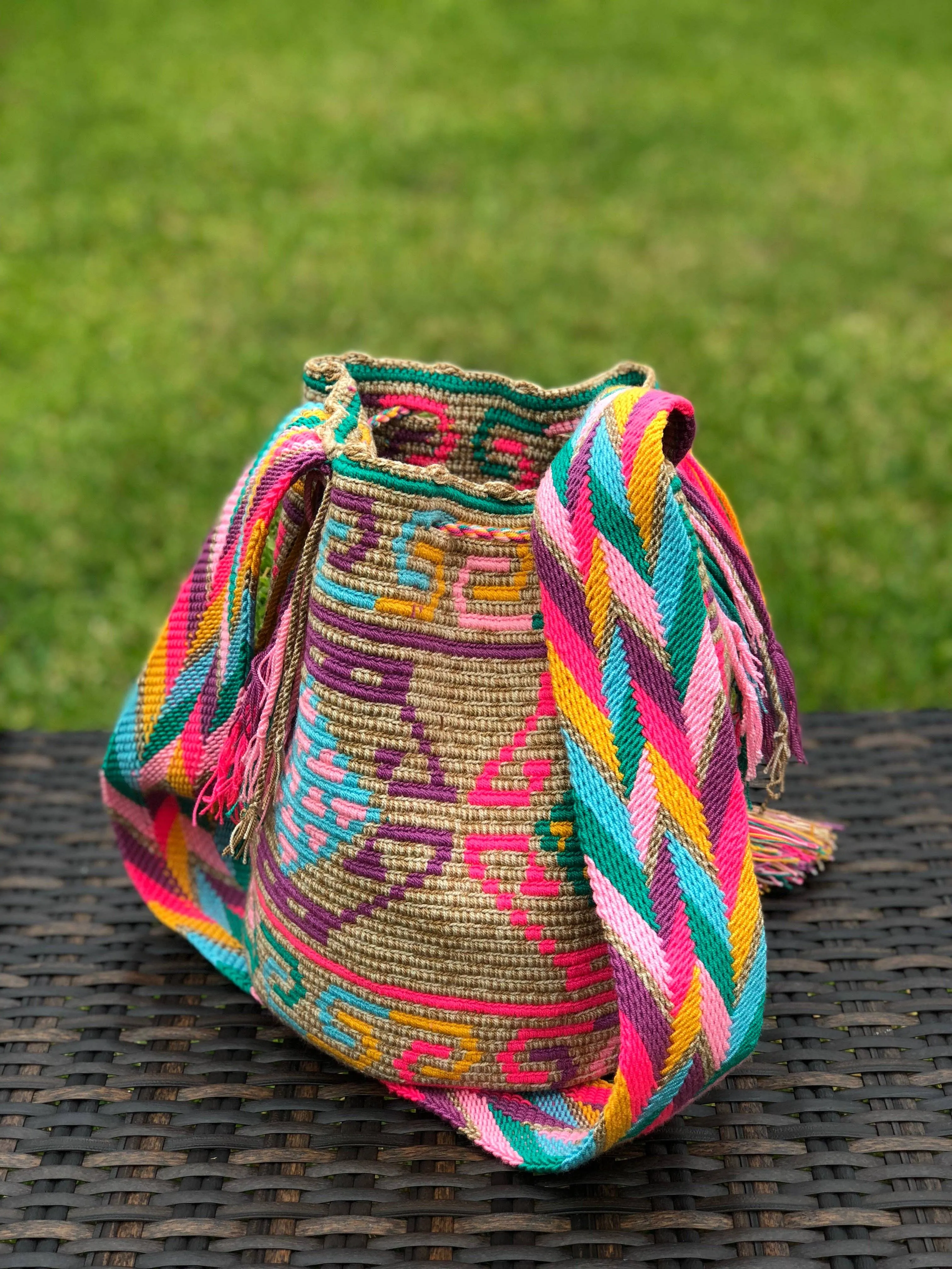 Summer Solstice Tribal Beach Bag | Crossbody Bucket Bag for