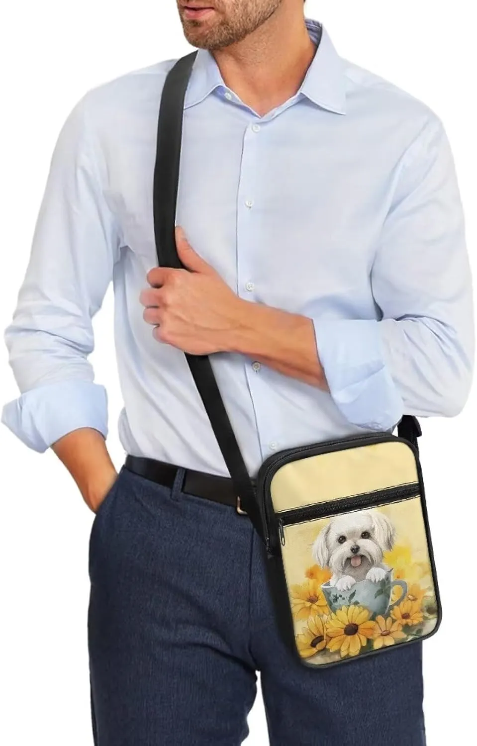 Suobstales Crossbody Bag for Women Men, Small Sling Pack Handbag for Work Business, Lightweight Messenger Shoulder Travel Bag