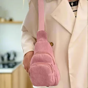 Superb | Corduroy Solid Color Crossbody Bag