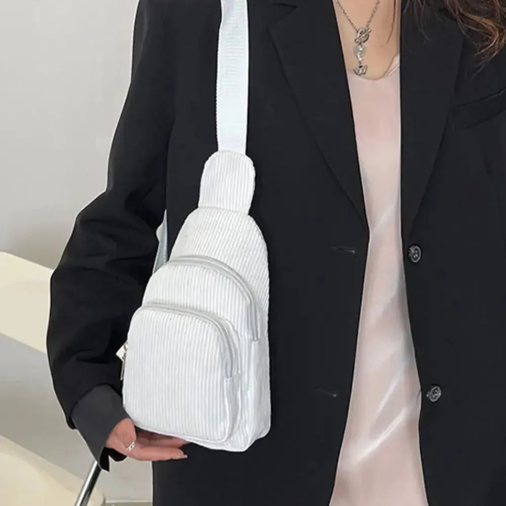 Superb | Corduroy Solid Color Crossbody Bag