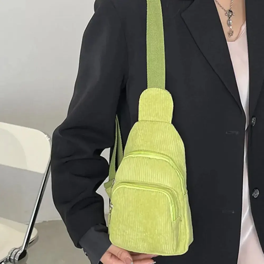 Superb | Corduroy Solid Color Crossbody Bag