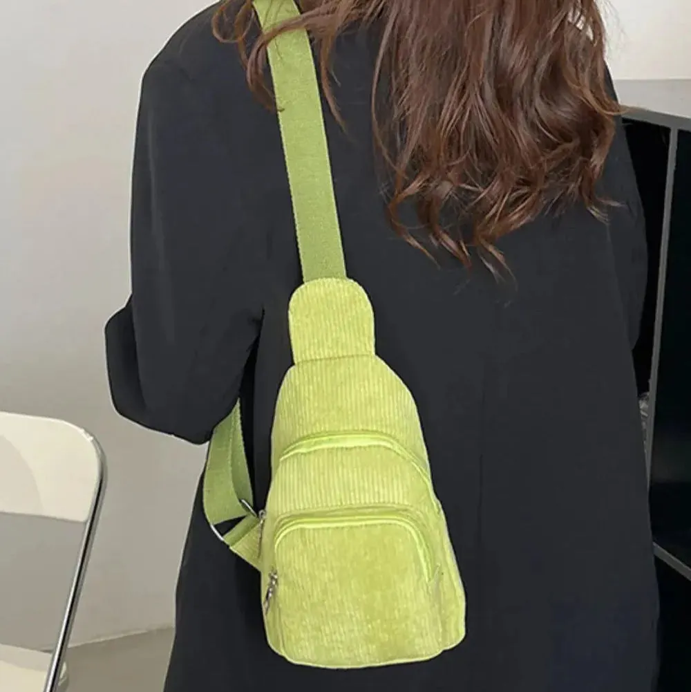Superb | Corduroy Solid Color Crossbody Bag