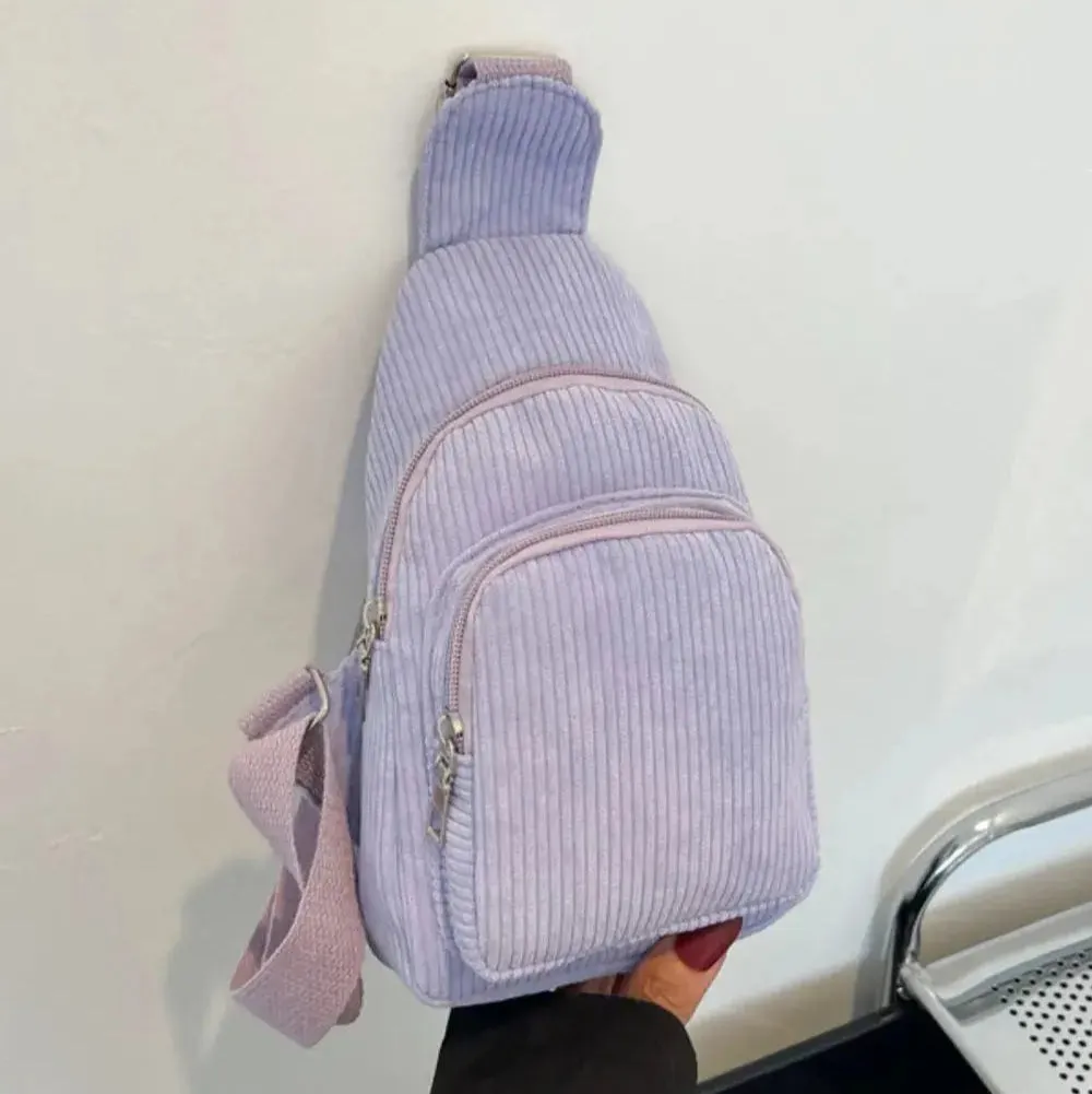 Superb | Corduroy Solid Color Crossbody Bag