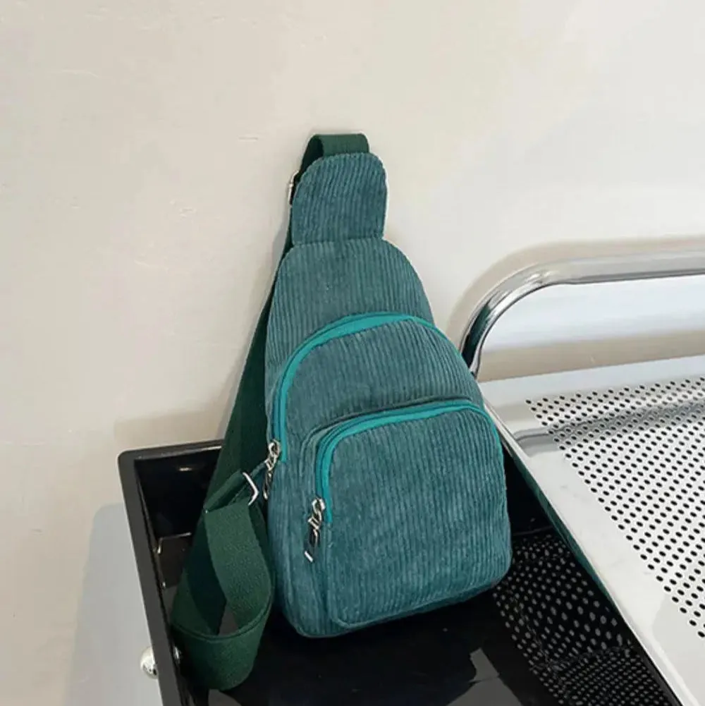 Superb | Corduroy Solid Color Crossbody Bag
