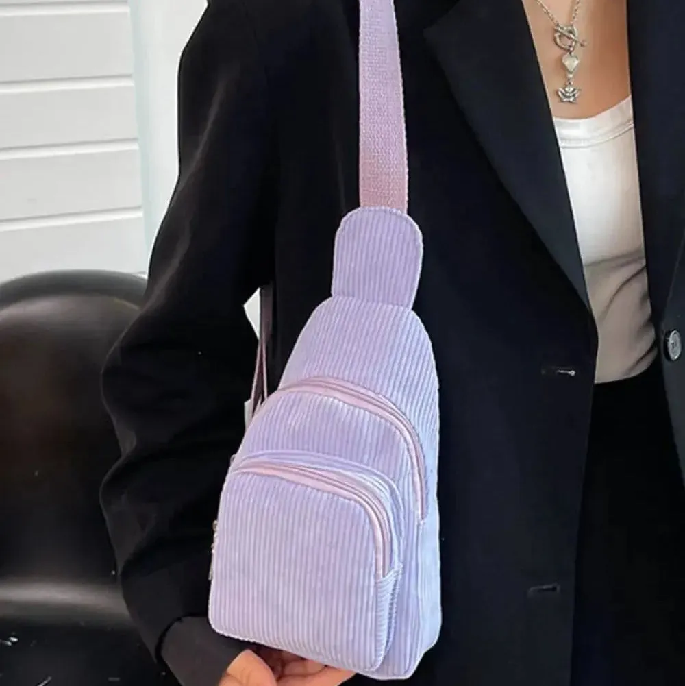 Superb | Corduroy Solid Color Crossbody Bag