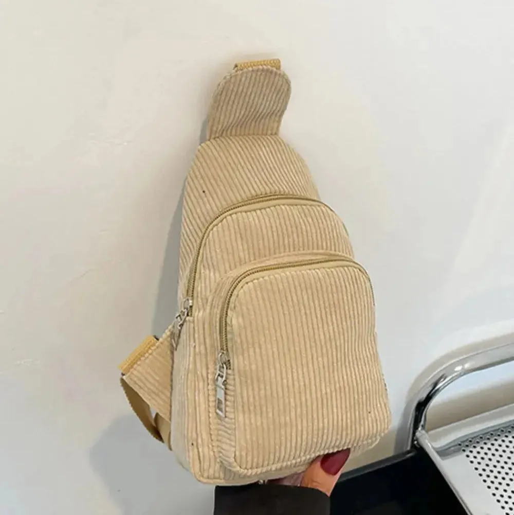 Superb | Corduroy Solid Color Crossbody Bag