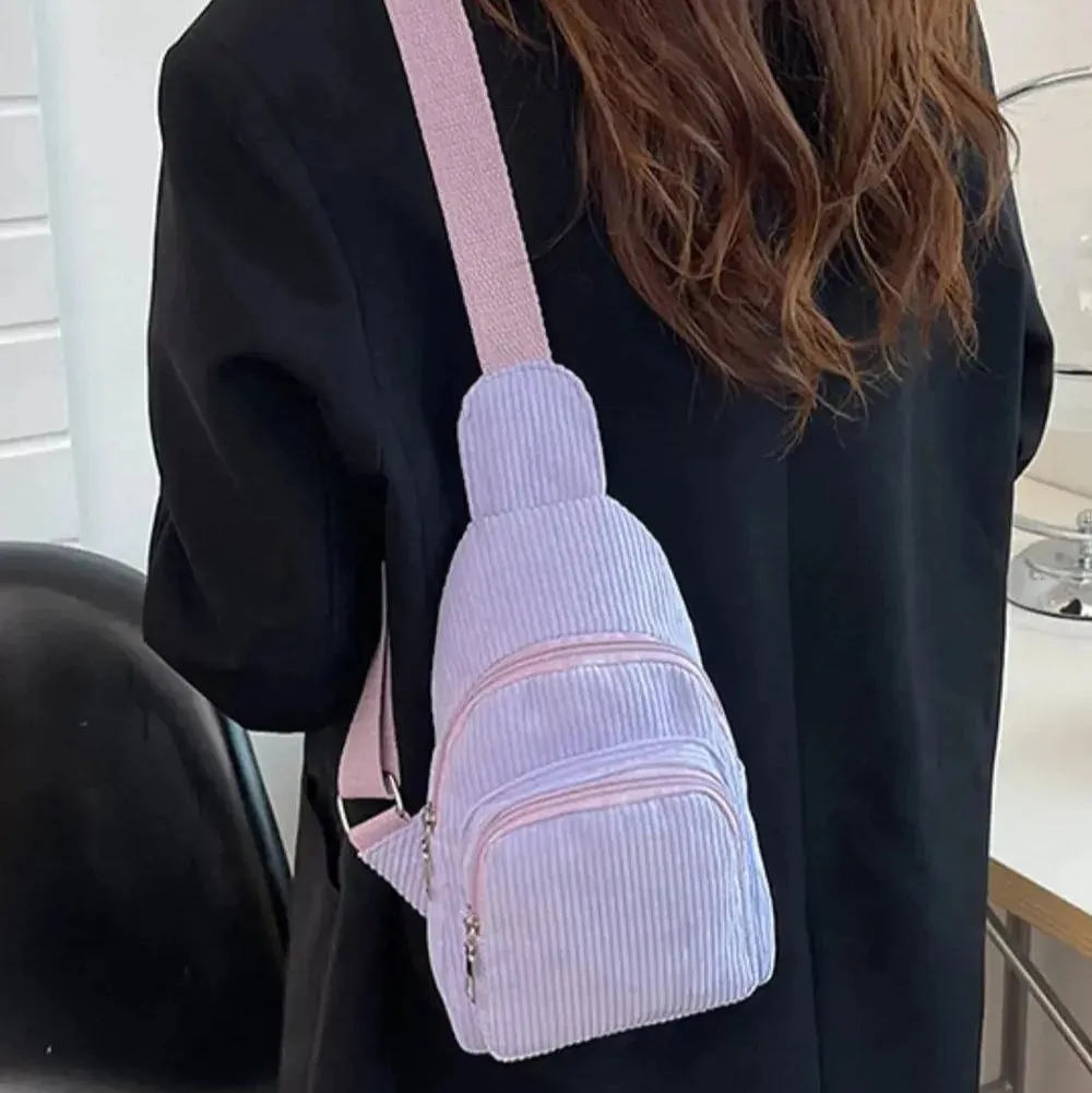 Superb | Corduroy Solid Color Crossbody Bag