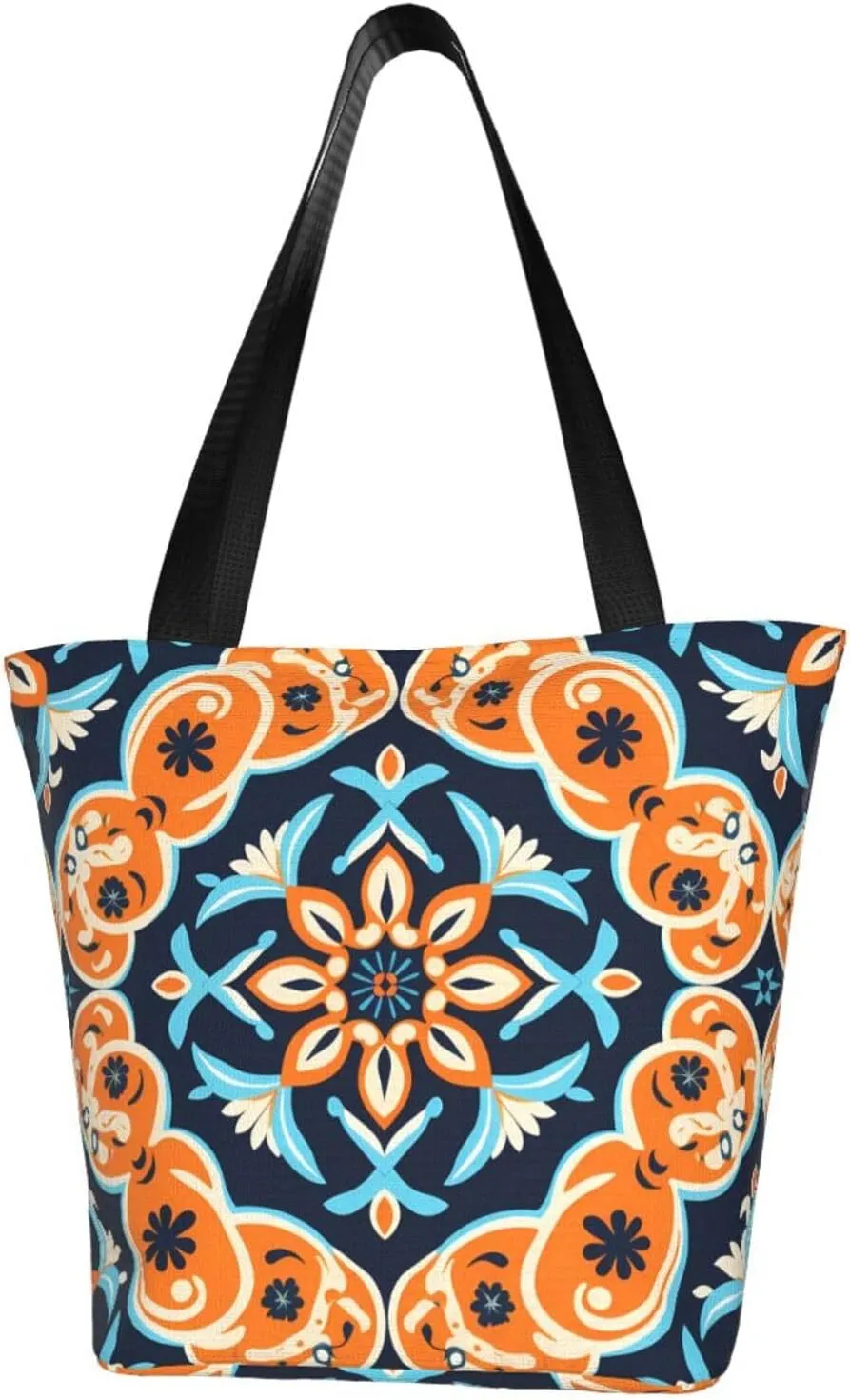 Symmetrical flowers Women's fashion shoulder bag, shopping handbag, suitable for weekend travel shopping shoulder bag messenger bag