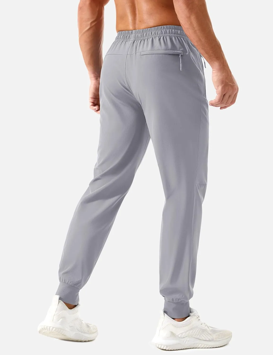 TACVASEN Men's Lightweight Athletic Joggers with Zipper Pockets Quick Dry Track Pants for Men Gym Sweatpants Workout Golf