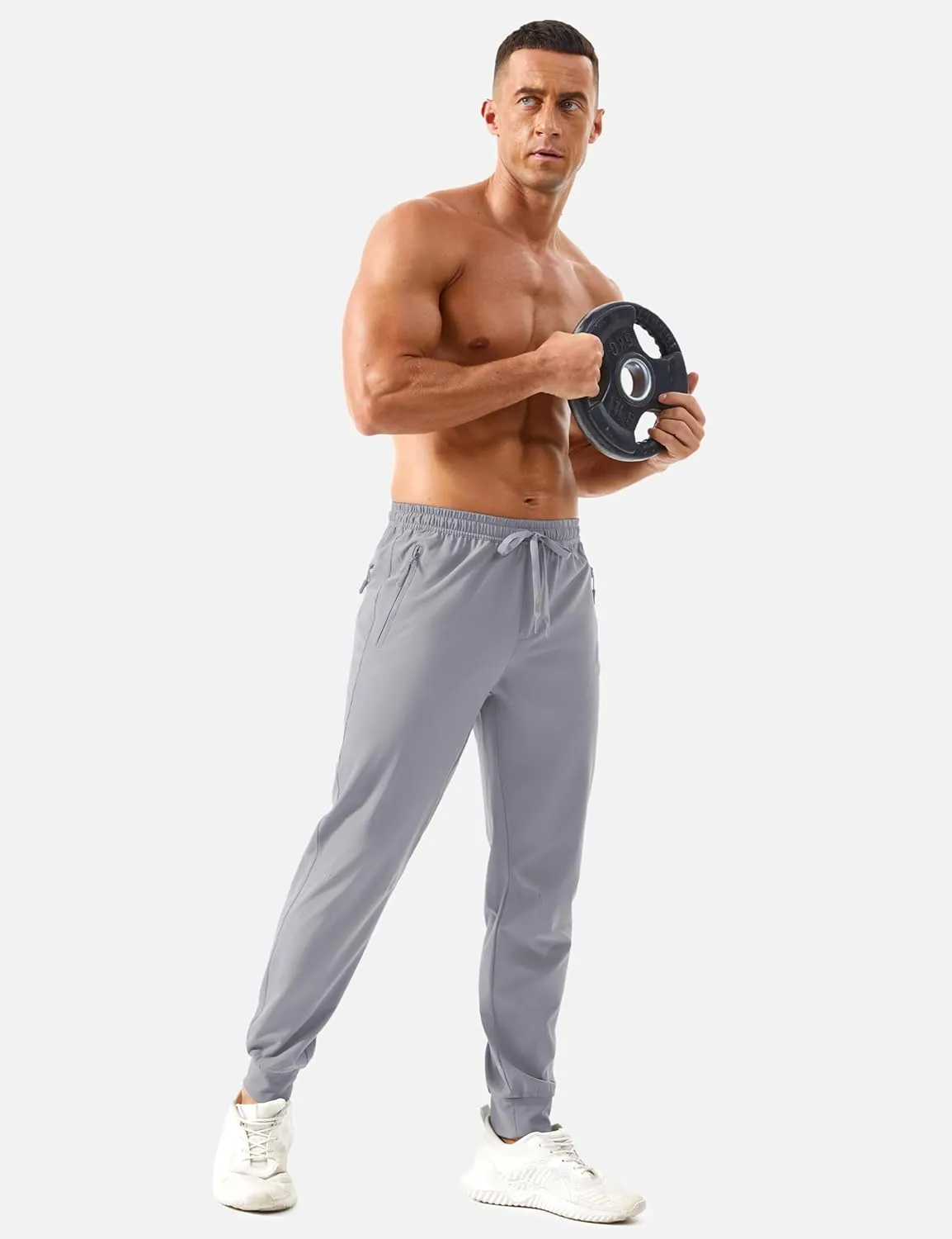 TACVASEN Men's Lightweight Athletic Joggers with Zipper Pockets Quick Dry Track Pants for Men Gym Sweatpants Workout Golf