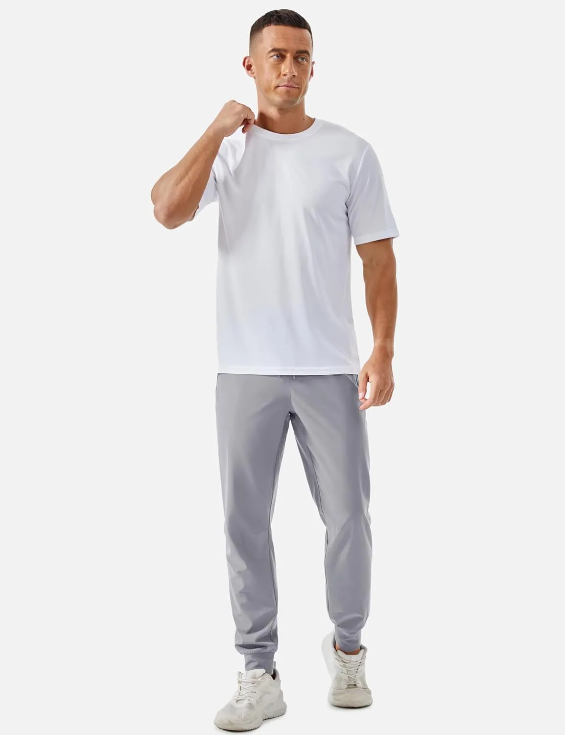 TACVASEN Men's Lightweight Athletic Joggers with Zipper Pockets Quick Dry Track Pants for Men Gym Sweatpants Workout Golf