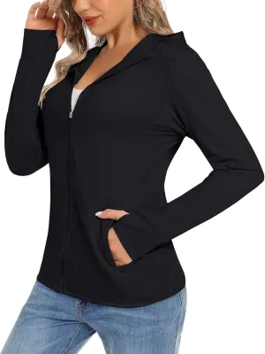 TACVASEN Women's Sun Hoodies Lightweight Jacket for Women Zip Up UPF 50  UV Shirt Long Sleeves