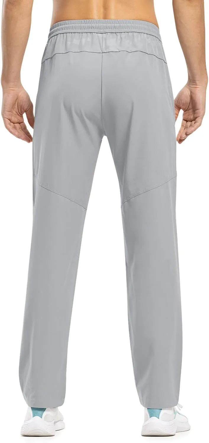 TBMPOY Men's Lightweight Hiking Travel Pants Breathable Athletic Fishing Active Joggers Zipper Pockets