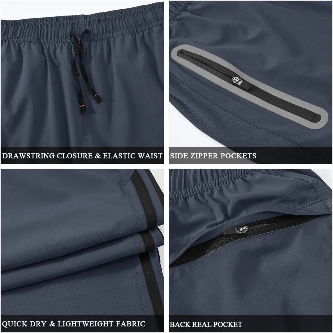 TBMPOY Men's Lightweight Hiking Travel Pants Breathable Athletic Fishing Active Joggers Zipper Pockets