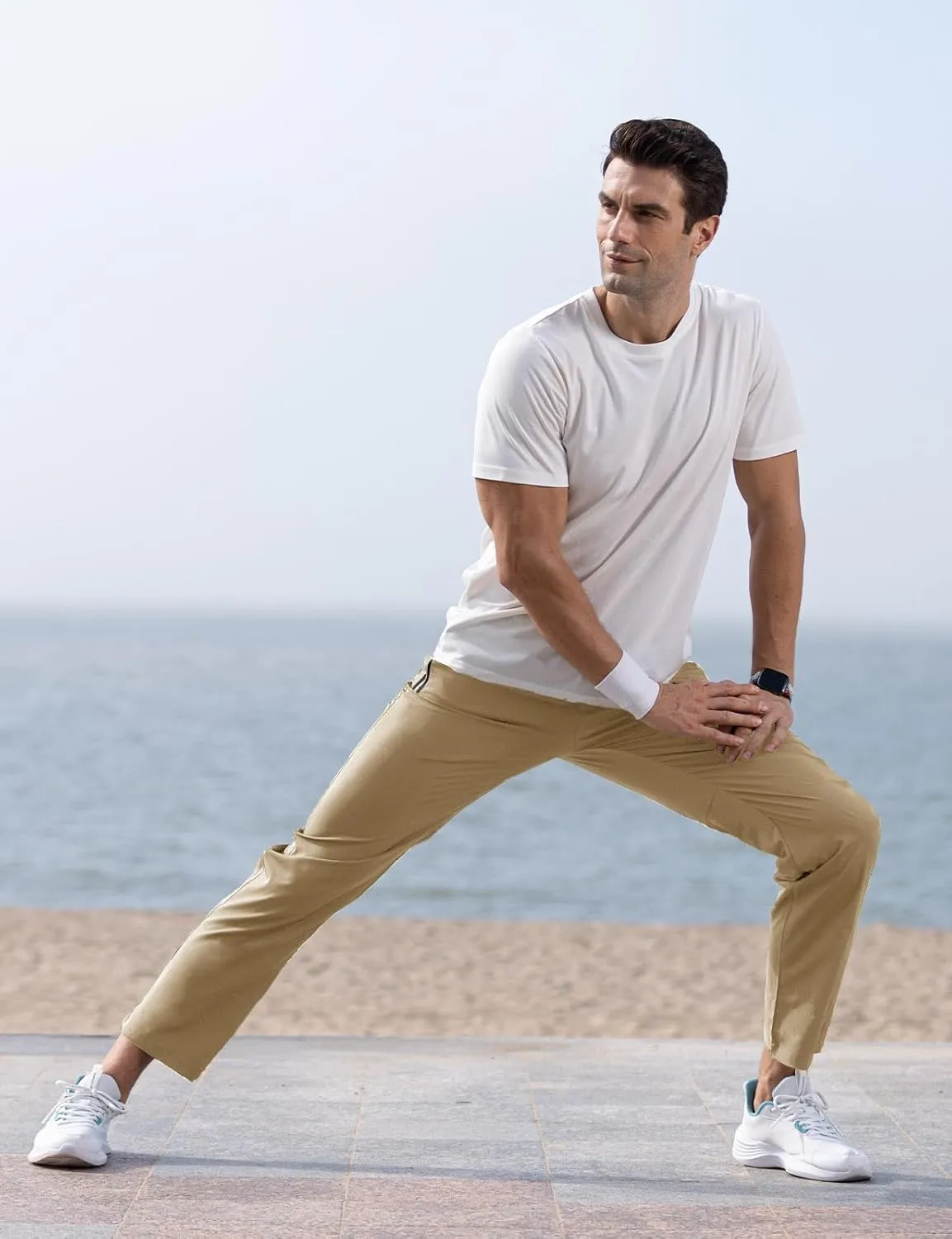 TBMPOY Men's Lightweight Hiking Travel Pants Breathable Athletic Fishing Active Joggers Zipper Pockets