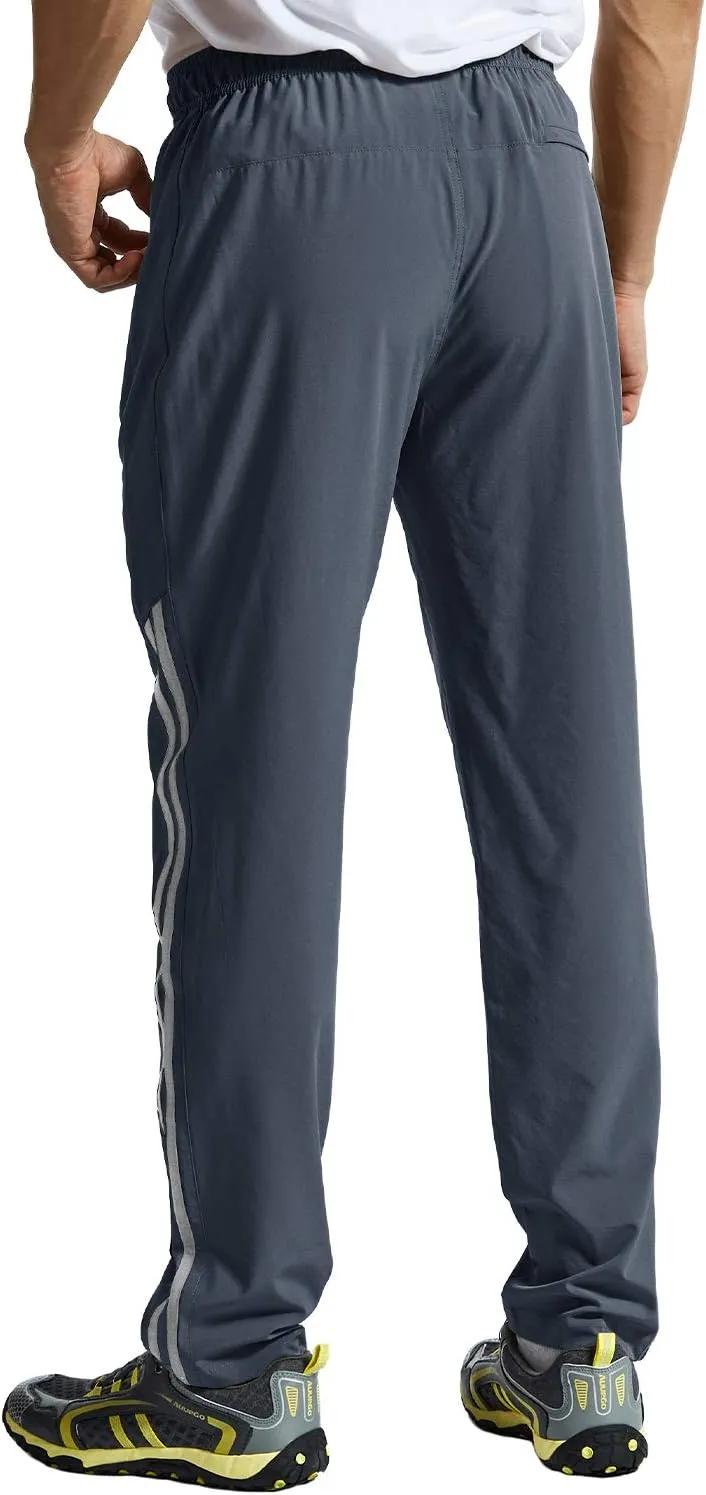 TBMPOY Men's Lightweight Hiking Travel Pants Breathable Athletic Fishing Active Joggers Zipper Pockets